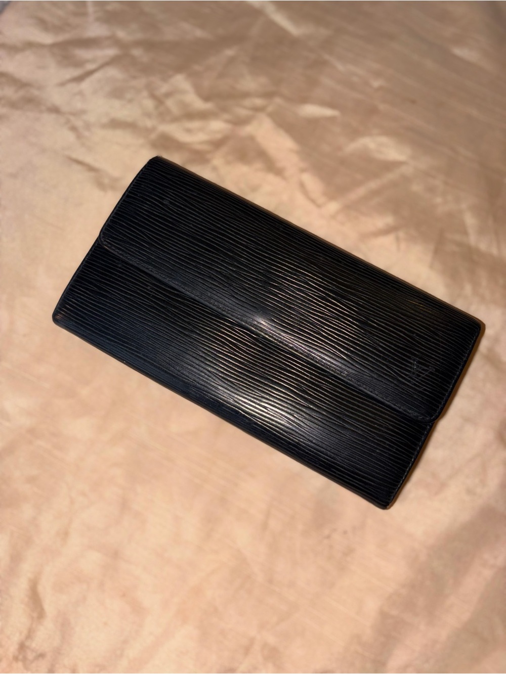 Louis Vuitton Black Textured Leather Continental Wallet